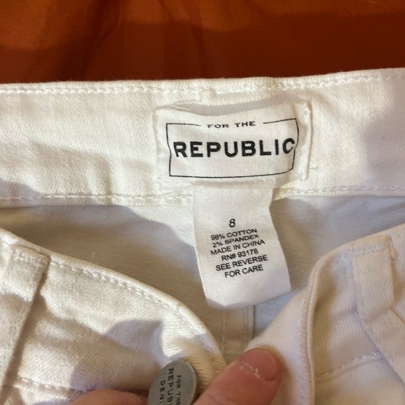 Republic White Flare Cutoff Jeans - Picture 2 of 2